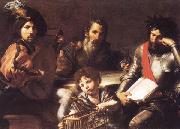 VALENTIN DE BOULOGNE The Four Ages of Man oil on canvas